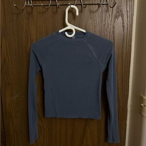 Skims Grey/Blue Cotton Long Sleeve Top